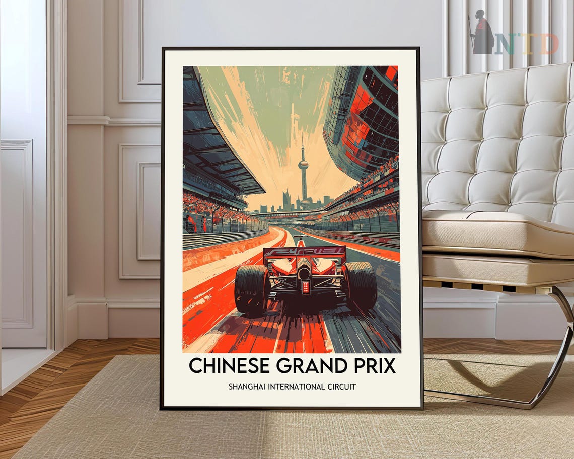 Chinese Grand Prix Shanghai International Circuit Racing Art Poster