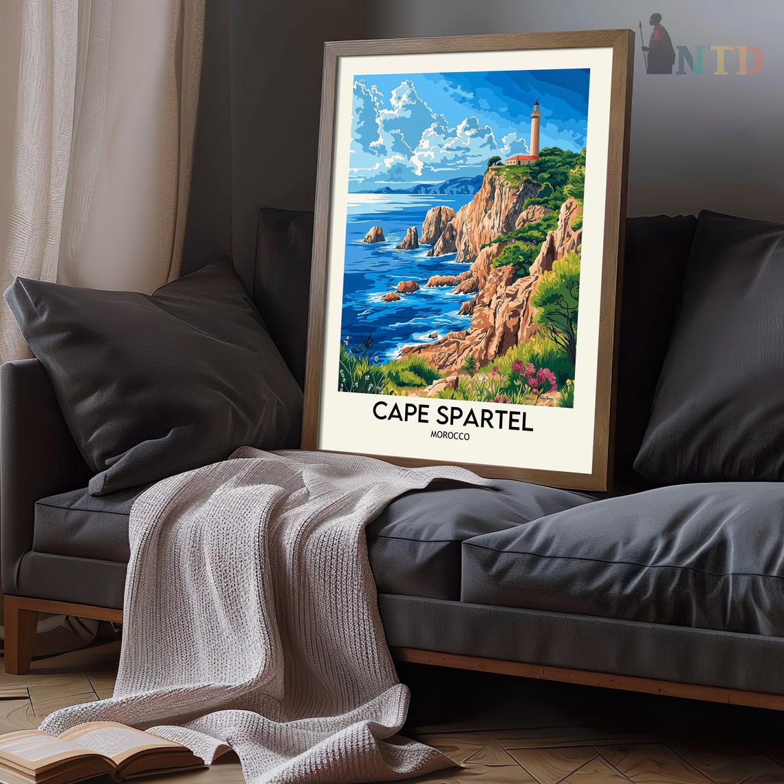 Cape Spartel Morocco Lighthouse Cliffs Strait Coast Travel Poster - Image 3