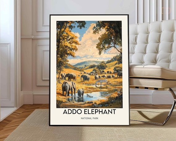 Addo Elephant Park Poster Wall Art Print Photo South Africa