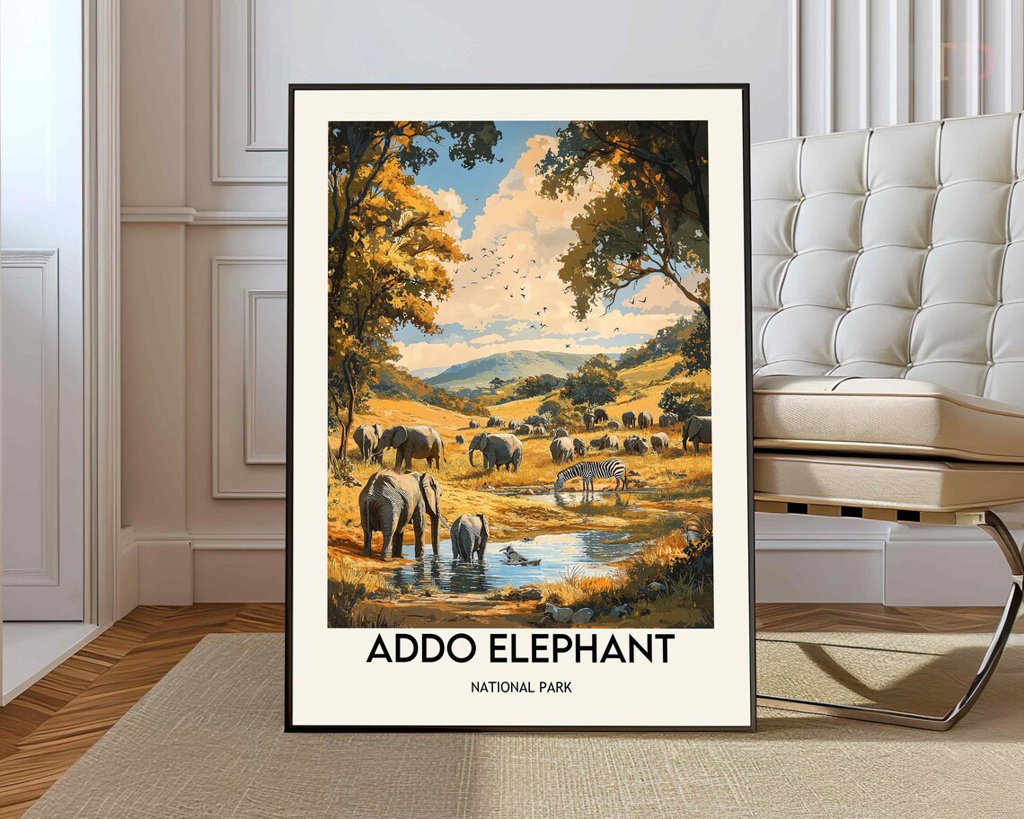 Addo Elephant Park Poster Wall Art Print Photo South Africa