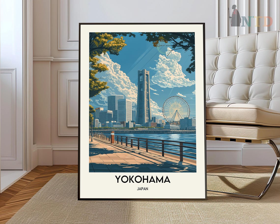 Yokohama Print Yokohama Wall Art Yokohama Poster Yokohama Photo Yokohama Poster Print Yokohama Travel Poster Yokohama Japan Poster