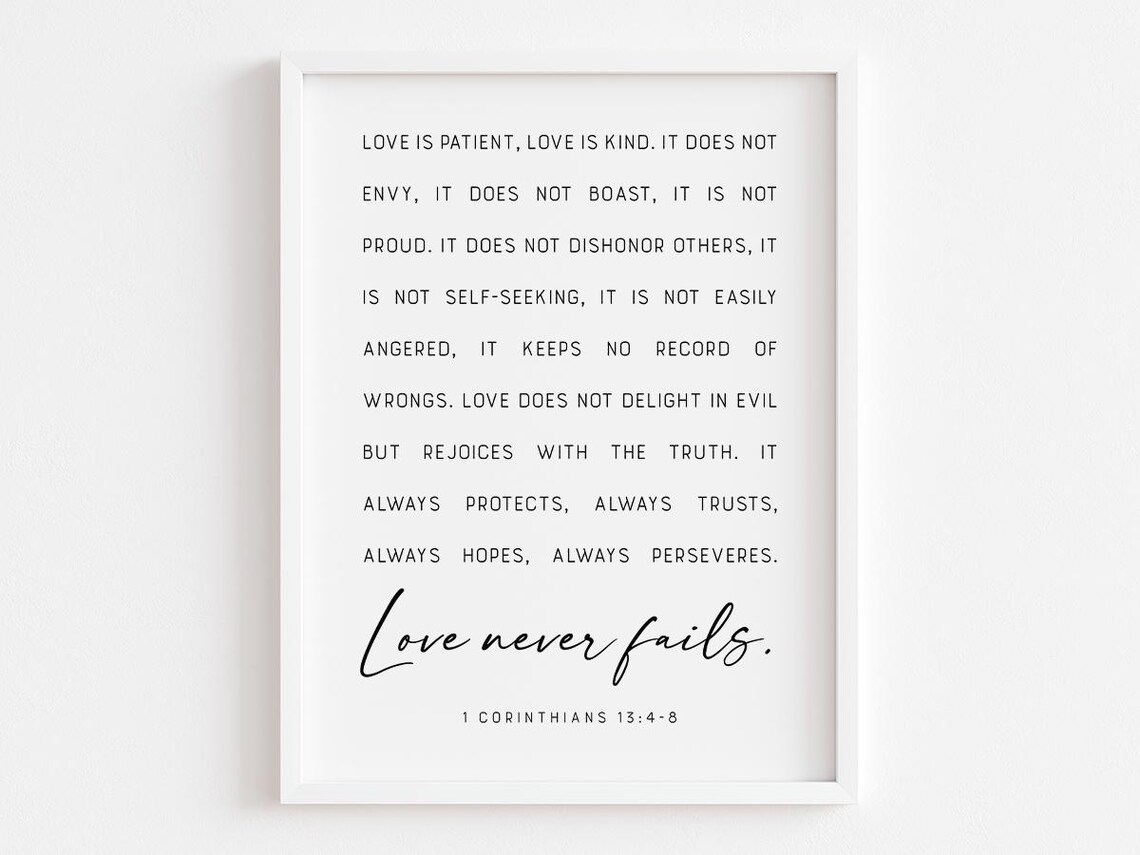 Love Is Patient, Love Is Kind Bible Verse Art