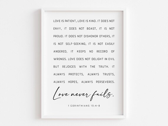 Love Is Patient, Love Is Kind Bible Verse Art