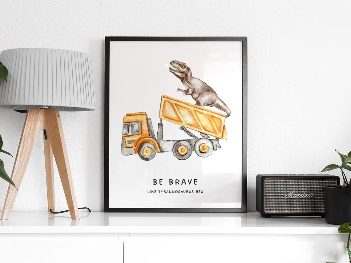 Dinosaur Tyrannosaurus Nursery, Kids Wall Art Print - Image 2