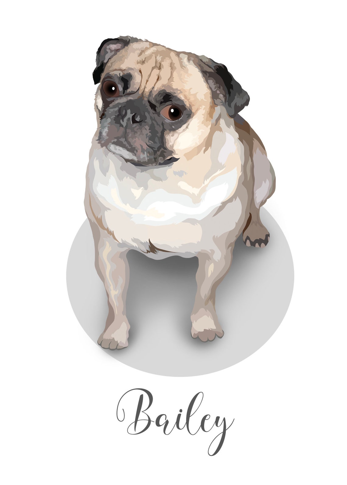 Black and White Spaniel Sitting Custom Vector Pet Portrait Poster - Image 5