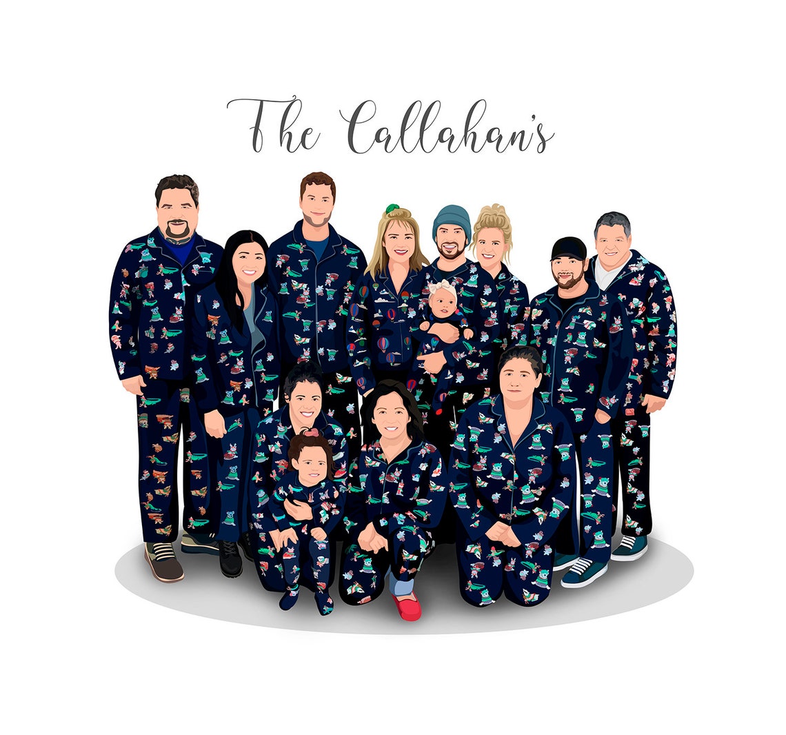 Custom Family Portrait People Illustration For Extended Family Personalized Family Portrait Large Family Portrait 50th Anniversary - Image 5
