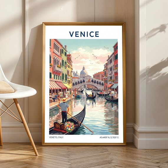 Venice Canal Vintage Art Print