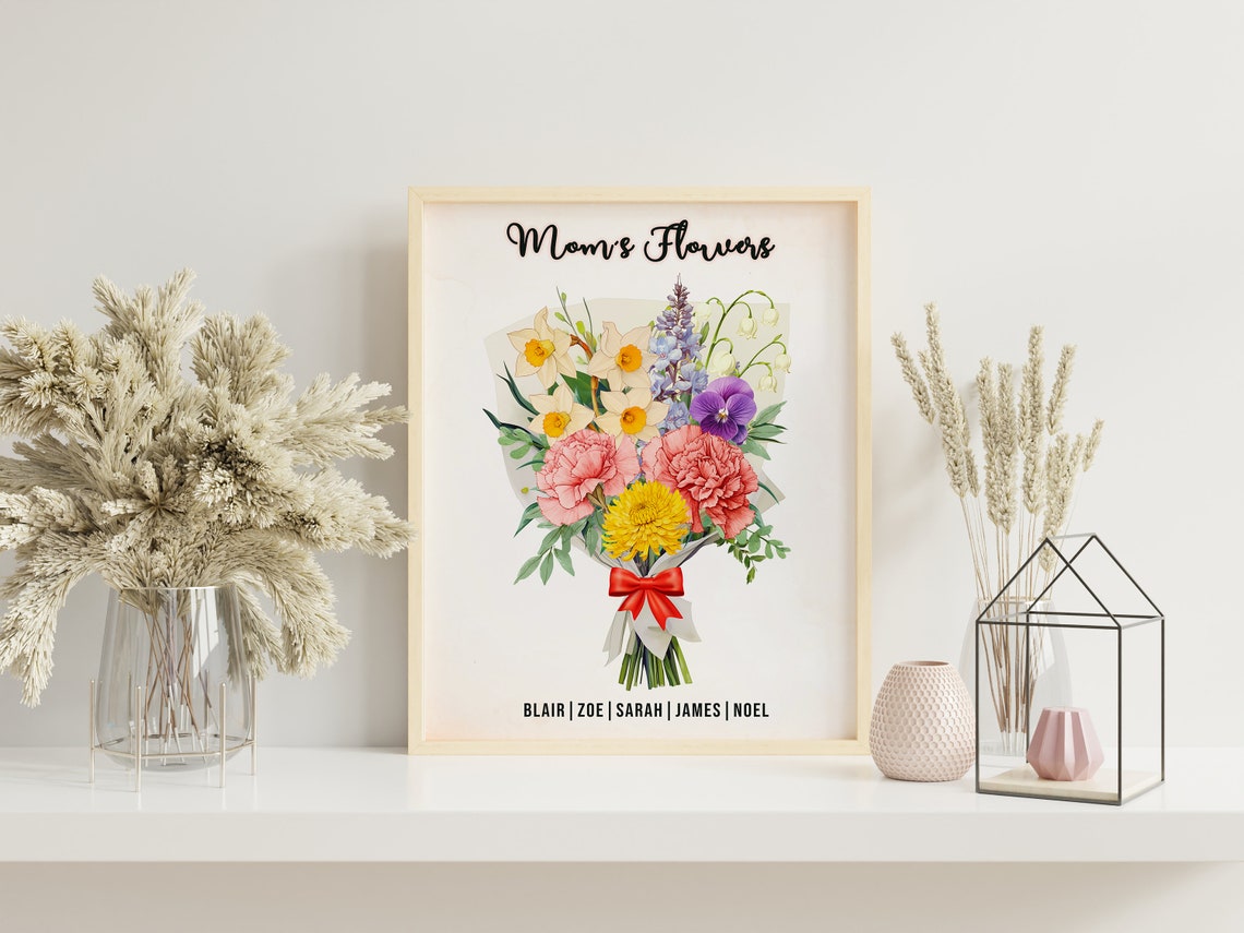 Grandma's Garden Personalized Bouquet Pink Teapot Gift Poster - Image 4
