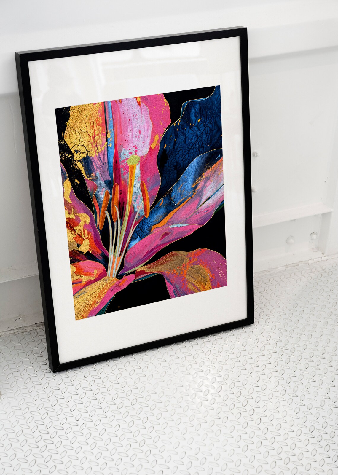 Gilded Petals Lily Art Print, Floral