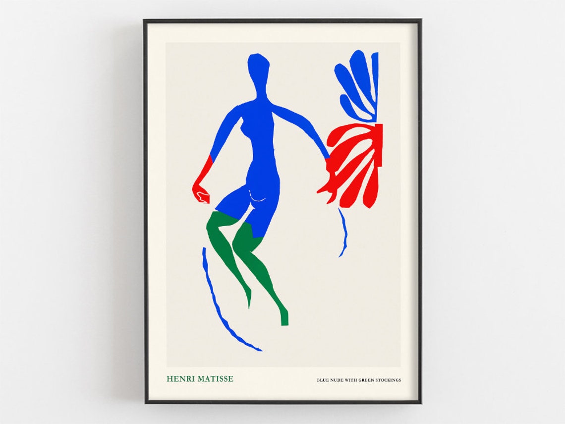 Henri Matisse Exhibition Poster Blue Woman Green Stockings Museum Wall Art Matisse Nu Bleu Aux Bas Verts Print French Decor Artist Gifts