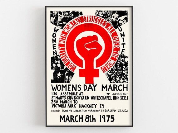 Womans Day March Exhibition Poster Feminism Print Vintage Protest Art Feminist Gifts Vintage Wall Decor Women Rights Fight Struggle