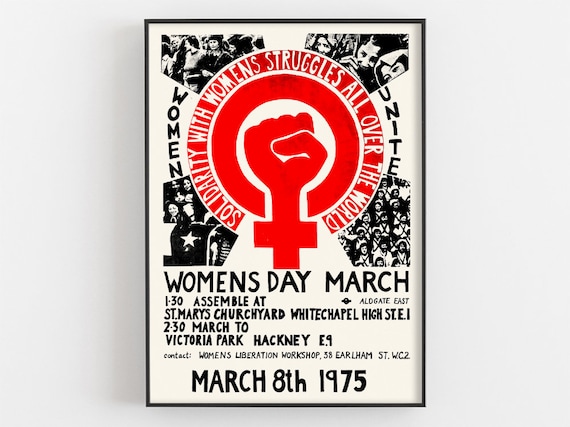 Womens Day March 1975 London Feminist Protest Exhibition Poster
