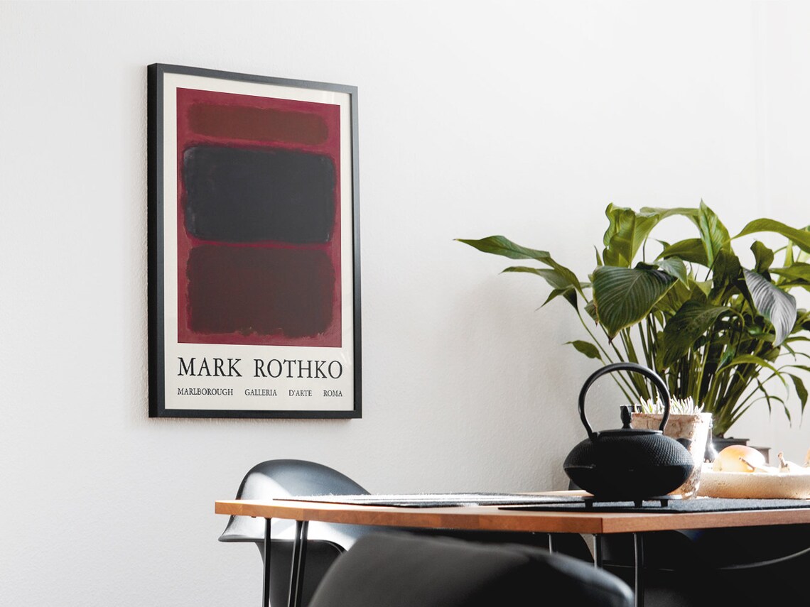 Mark Rothko Black on Maroon Color Field Marlborough Rome Gallery Poster - Image 2