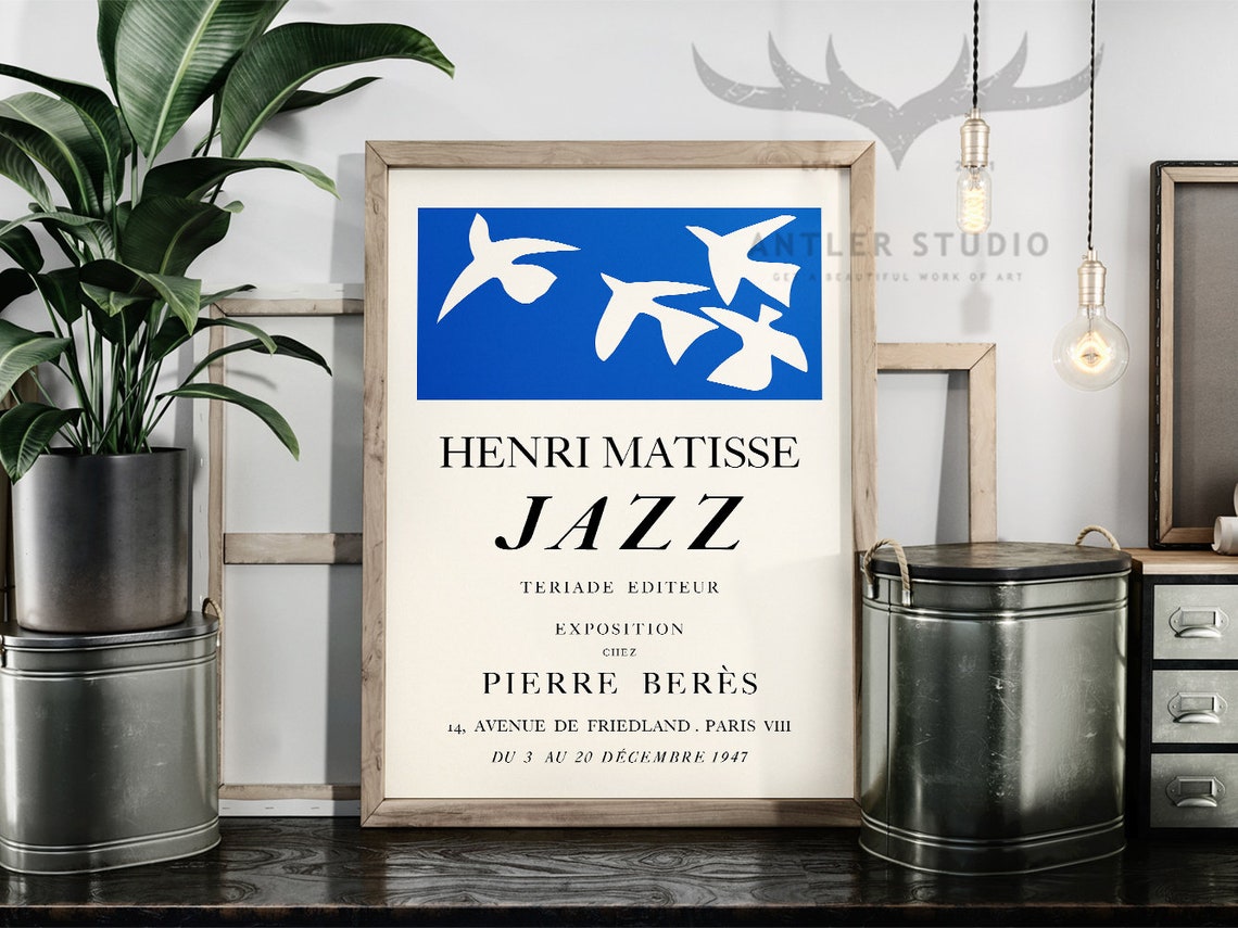 Henri Matisse Jazz Exhibition 1947 Paris Birds Cut Out Poster - Image 2