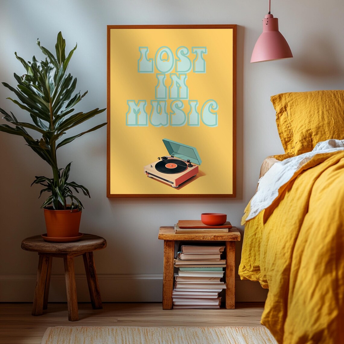 Lost In Music Retro Poster, Gift For Music Lover - Image 2