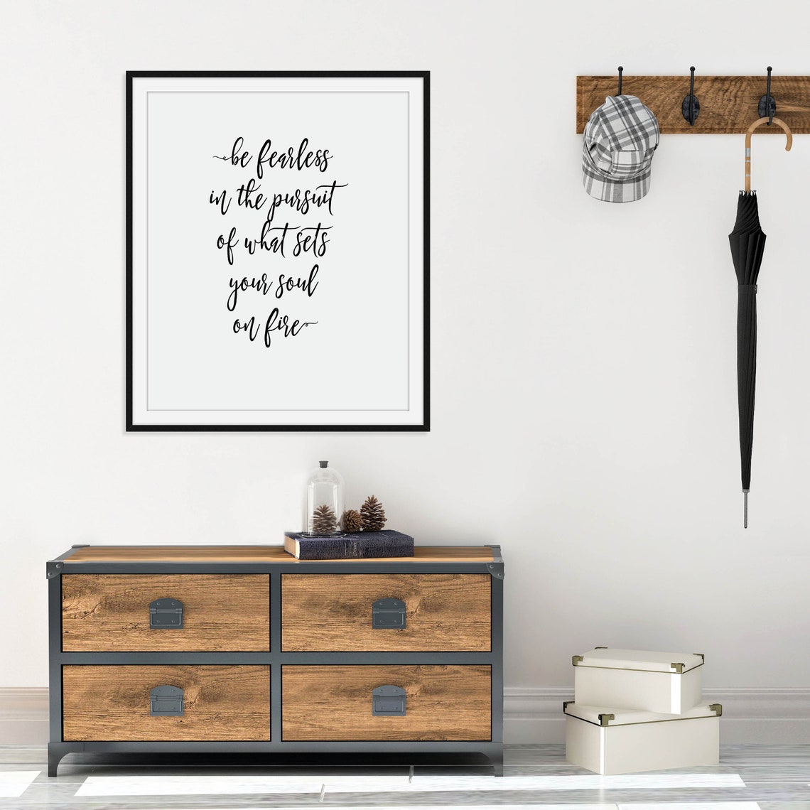 Be Fearless in the Pursuit Quote Script Typography Minimalist Poster - Image 5