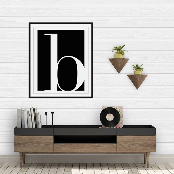 Letter B Wall Art Letter B Print Minimalist Poster Letter B Poster Letter Print Letter Poster Lowercase B Initial Print