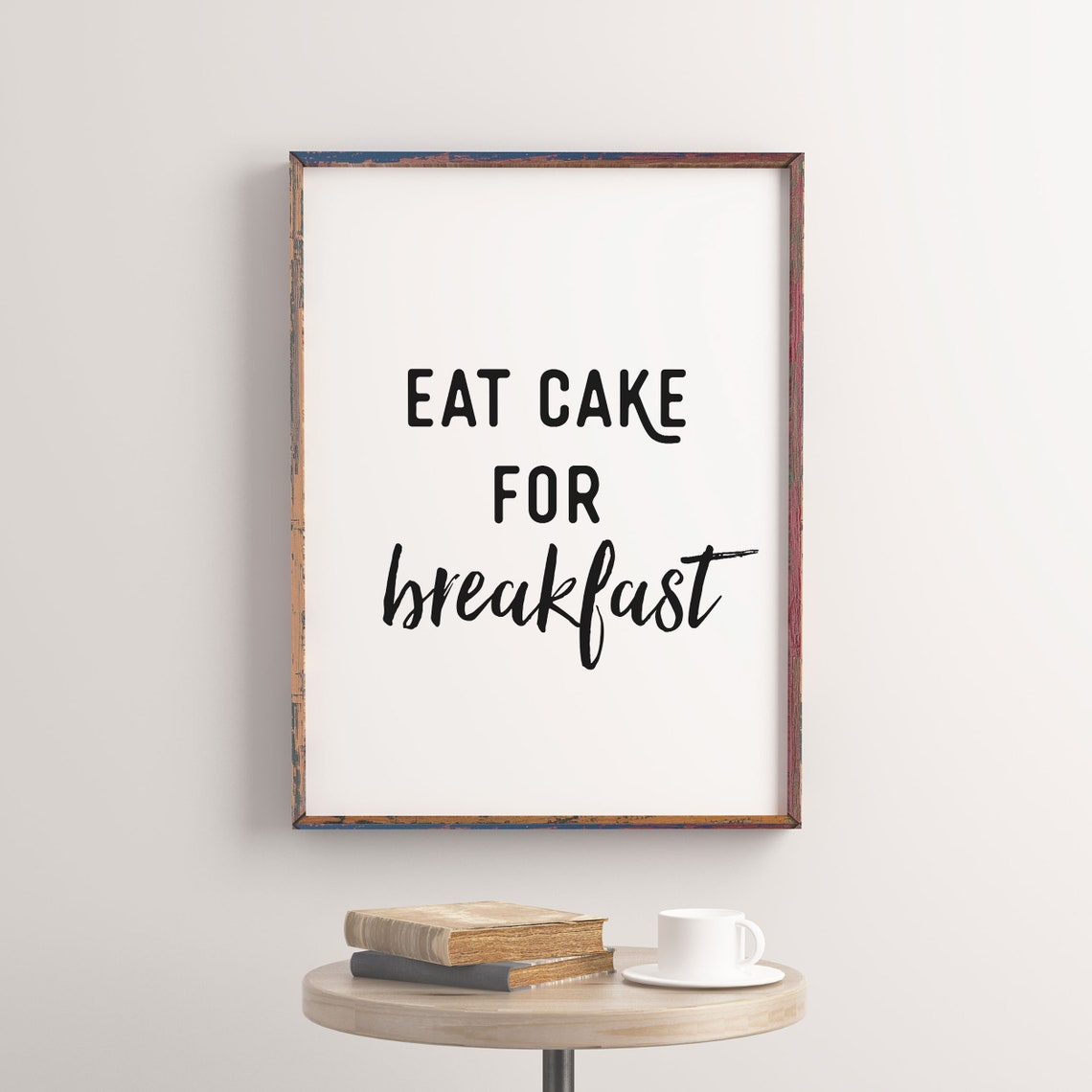 Eat Cake For Breakfast Playful Kitchen Typography Quote Poster - Image 2