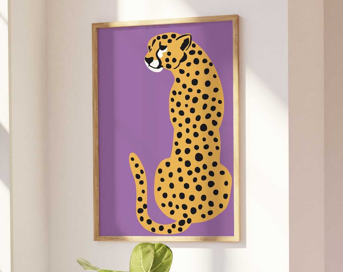 Cheetah Print Purple Leopard Boho Art Print - Image 4