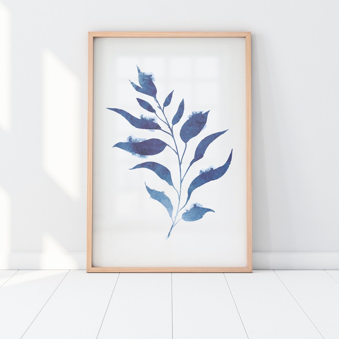 Indigo Botanical Watercolor Art Print Set, Foliage - Image 2
