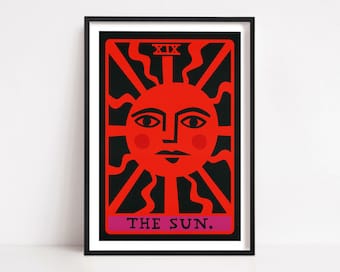 The Sun Tarot, Art Deco Poster Print