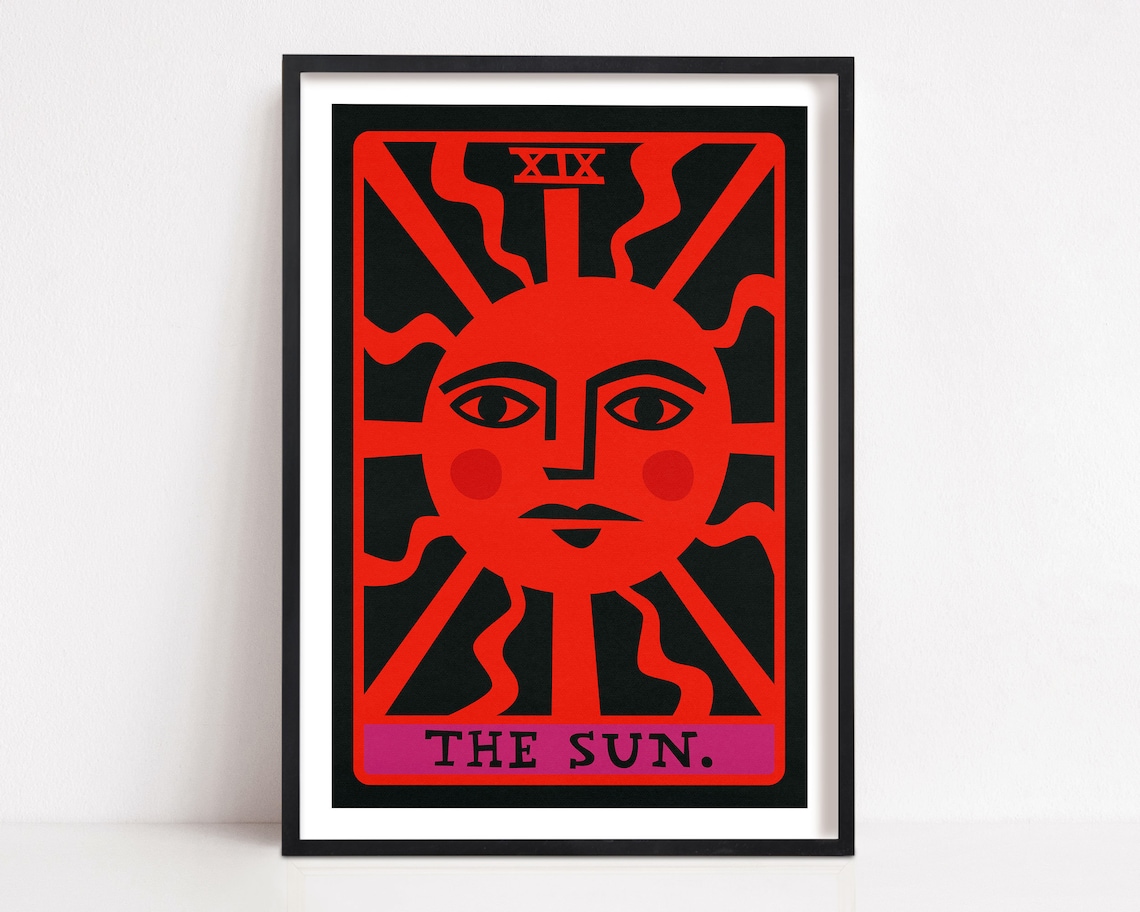The Sun Tarot, Art Deco Poster Print