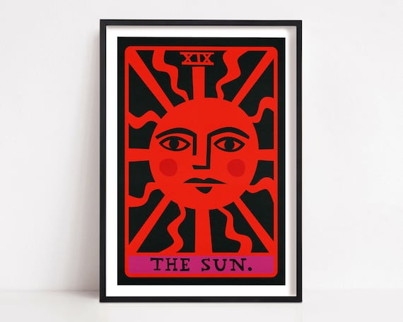 The Sun Tarot, Art Deco Poster Print