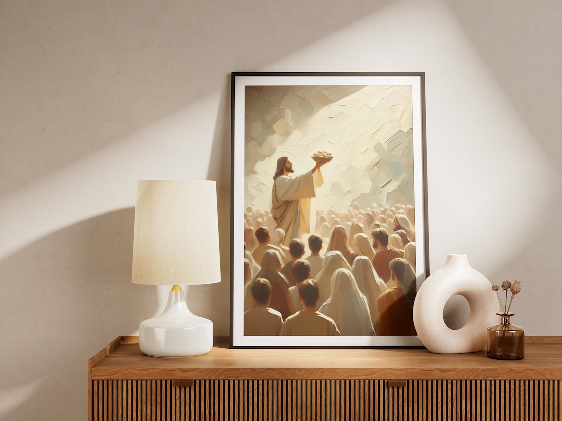 Jesus Feeds the 5,000, Christian Faith Art Print - Image 4