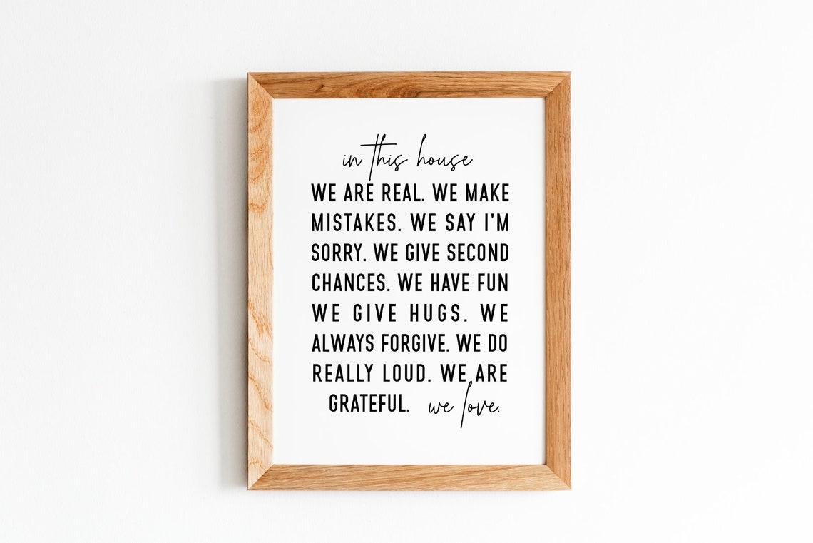 In This House We Are Real Family Rules Script Typography Poster - Image 5