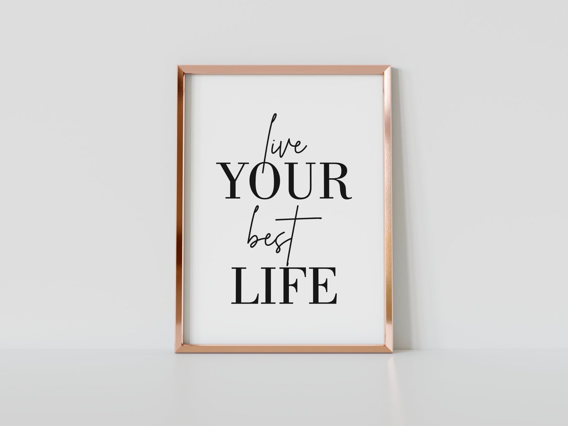 Live Your Best Life Quote Poster Mixed Script Serif Typography Design - Image 3