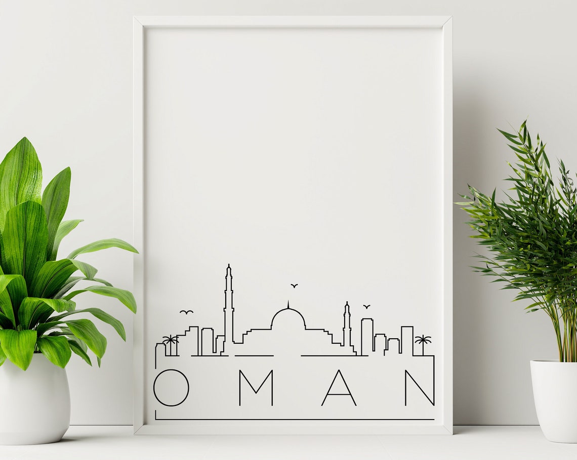 Oman Skyline, Simple Poster Print