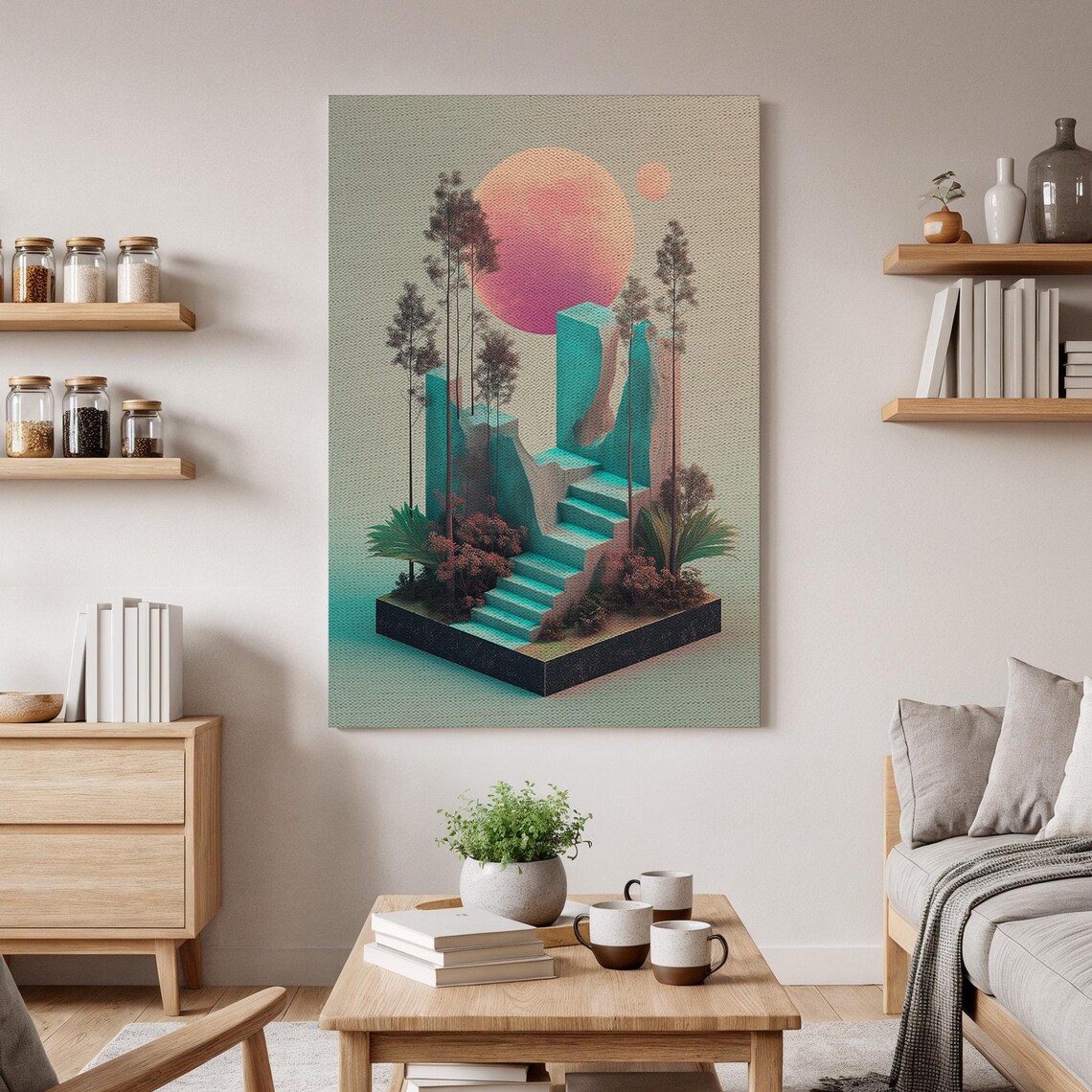 Surreal Fantasy Landscape - Abstract Cosmic Sun Poster