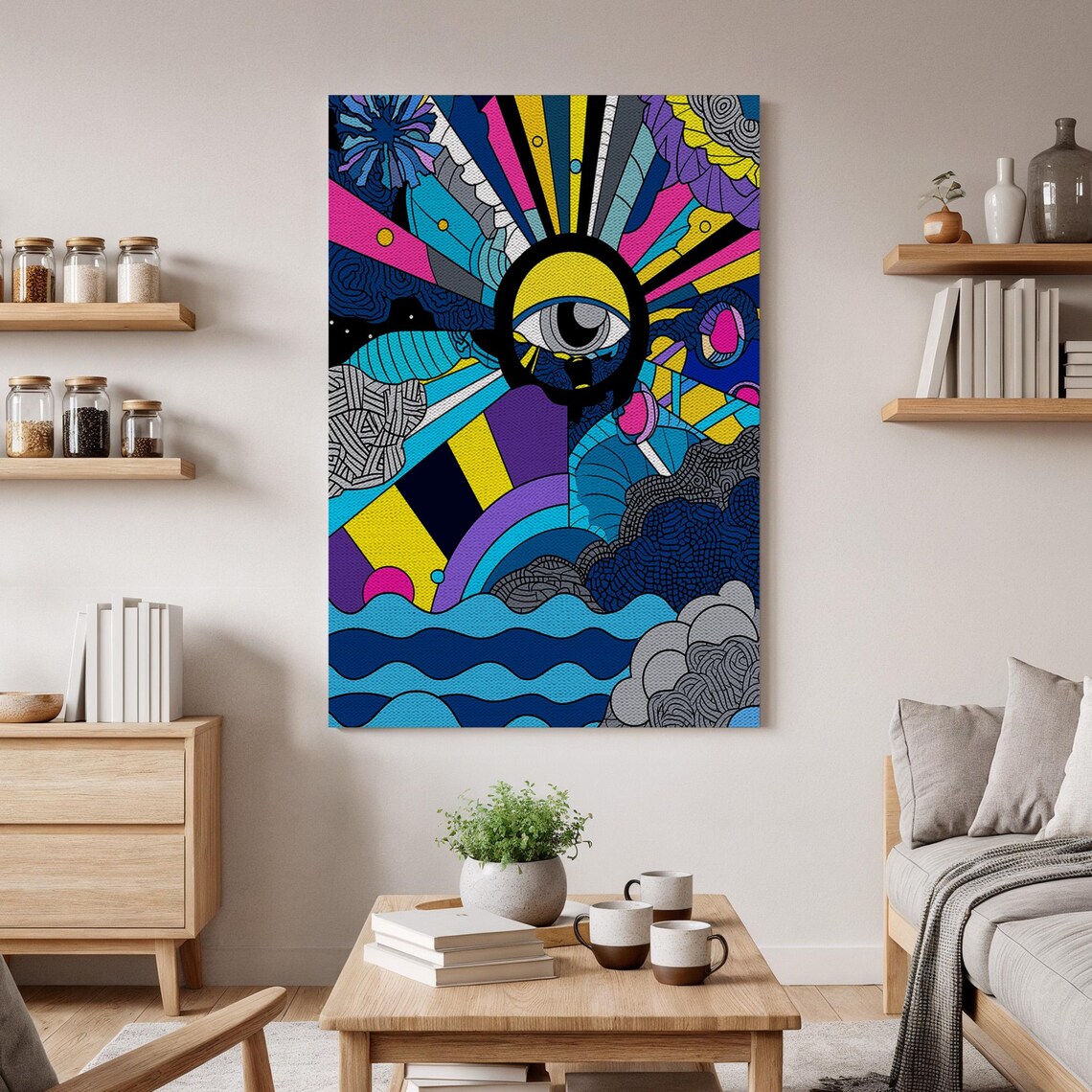 Psychedelic Eye, Trippy Surreal Abstract Art Print
