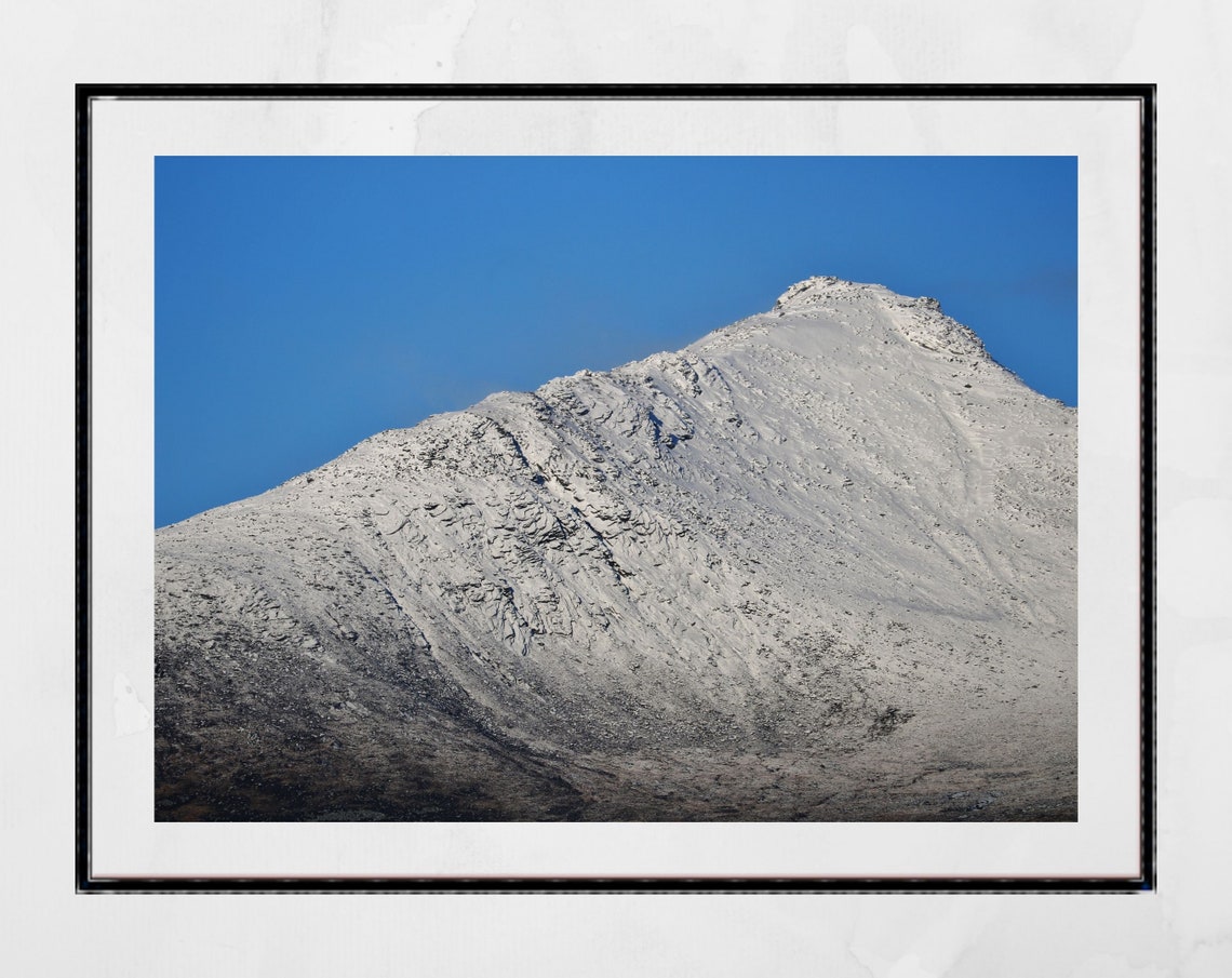 Snow Capped Goatfell Mountain Scotland Winter Landscape Photo Poster
