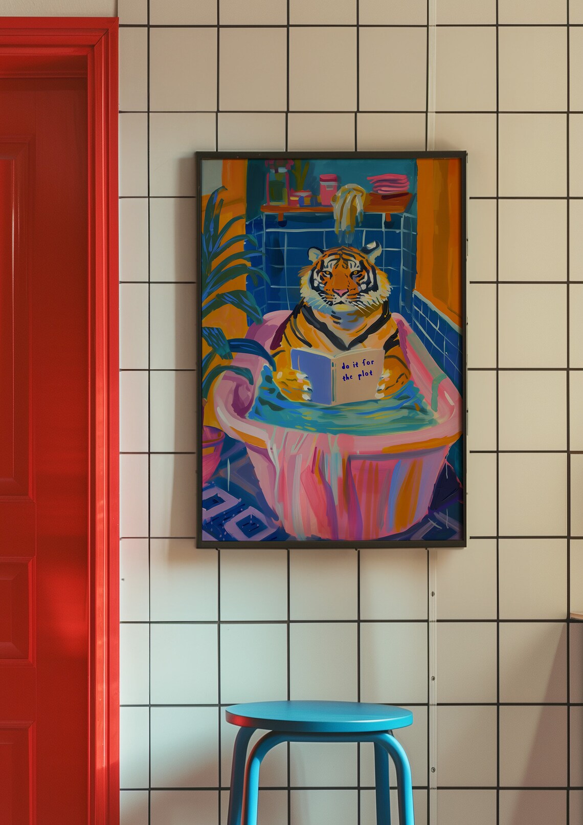 Tiger Do It For The Plot Maximalist Art Print - Image 3