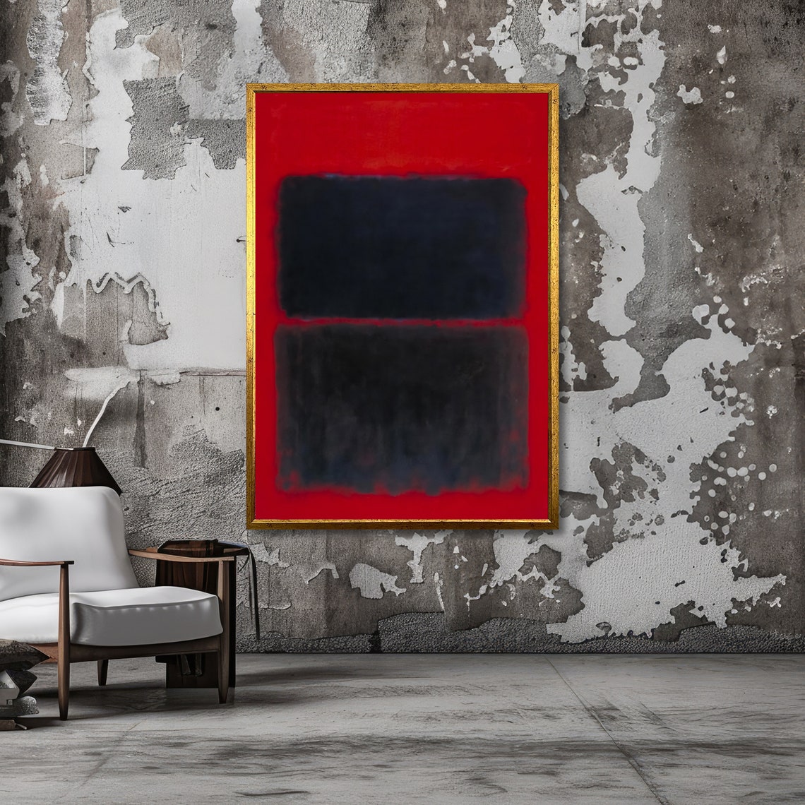 Crimson Shadows Bold Abstract Art Modern Wall Decor Deep Red And Black Ready To Hang - Image 4