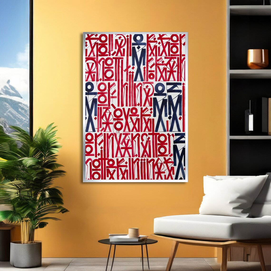 Modern Abstract Typography Bold Red And Black Art Contemporary Graphic Print Wall Art Design Ready To Hang Decoration - Image 2