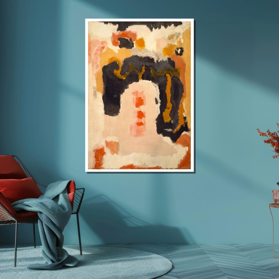 Bold Abstract Expressionist Art Orange Black And Mustard Modern Wall Art Large Statement Piece For Contemporary Interiors - Image 6