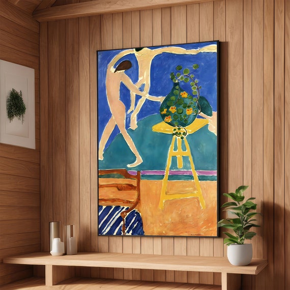 Dance And Vase Matisse Inspired Art Bold Abstract Print Modern Wall Art Ready To Hang Decoration