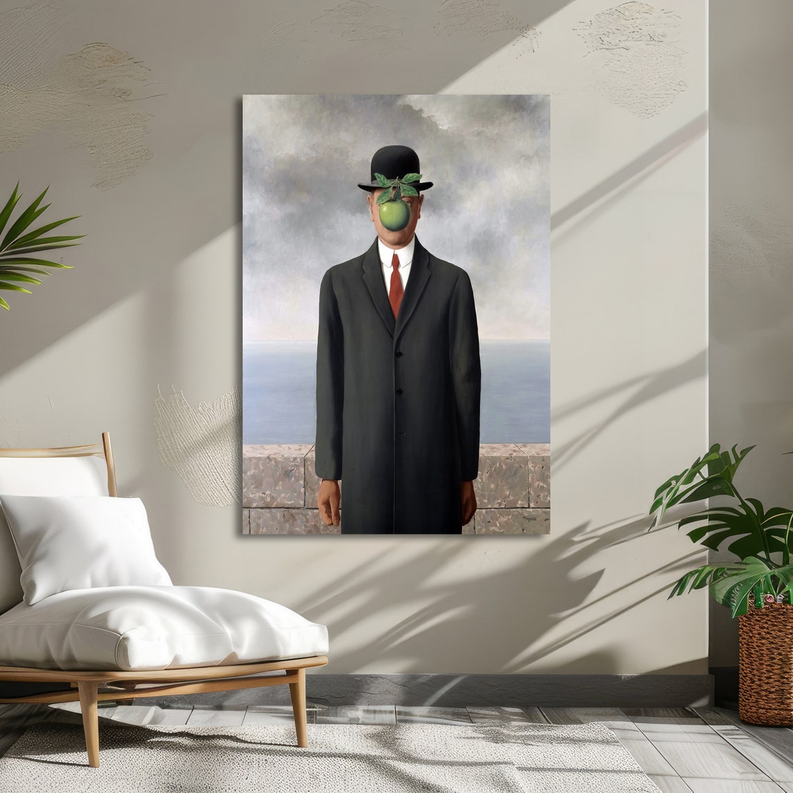 Magritte The Son of Man Man in Bowler Hat with Green Apple Poster - Image 5