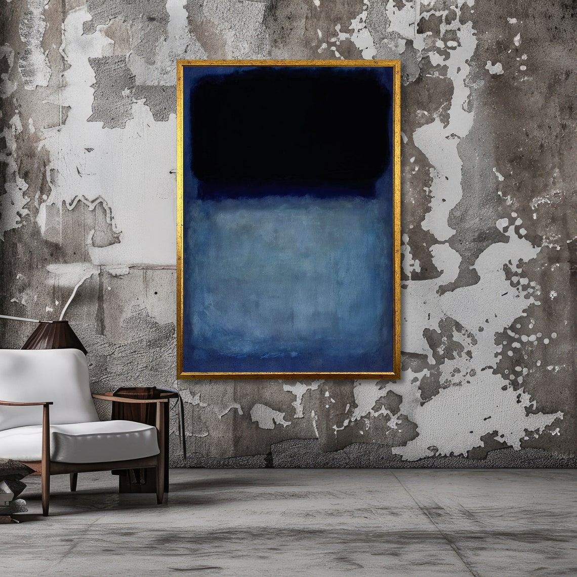 Deep Indigo Night Blue Rothko Style Abstract Color Field Poster - Image 3
