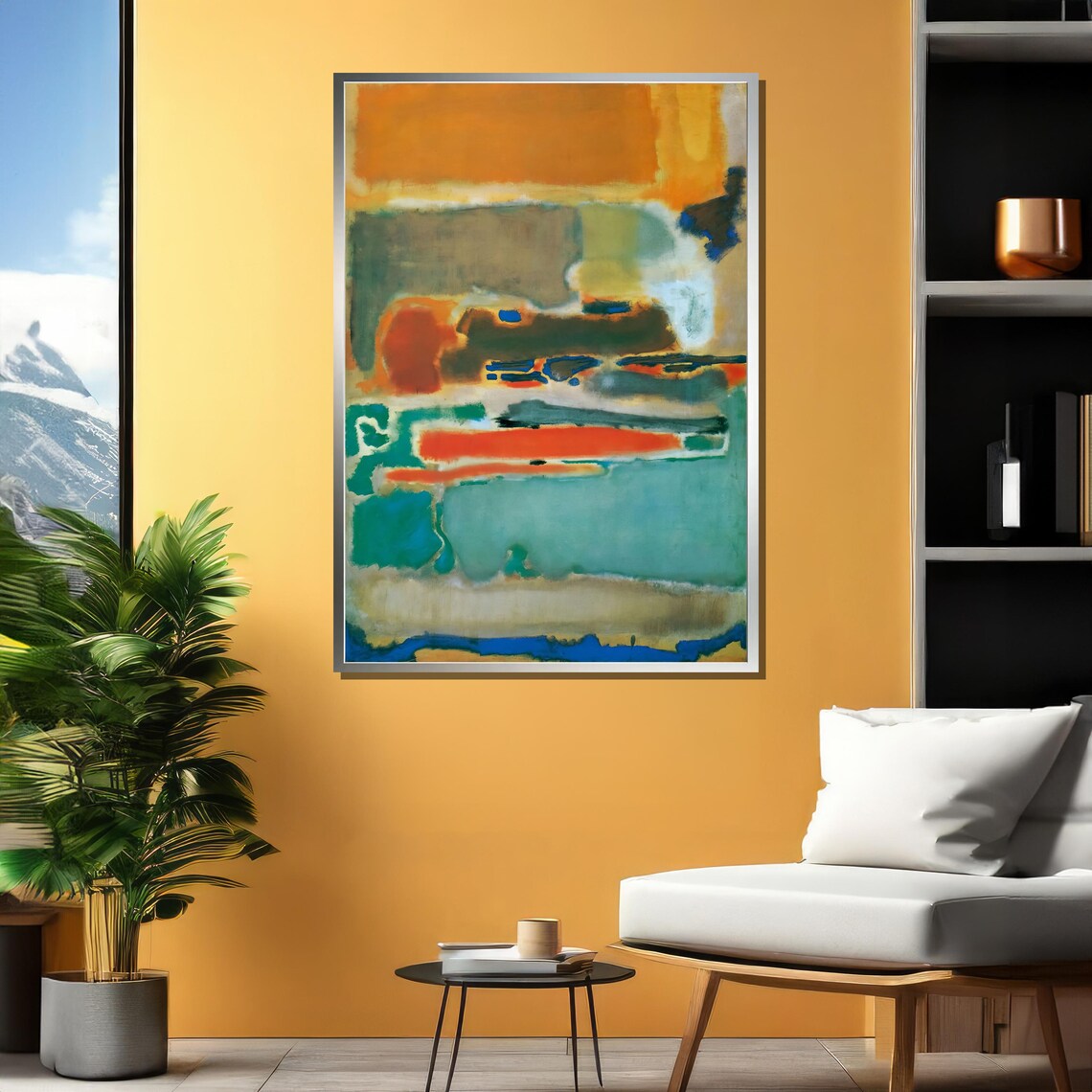 Vibrant Orange Teal And Blue Color Fields Rothko Inspired Art Modern Wall Decor Ready To Hang Abstract Expressionist - Image 4