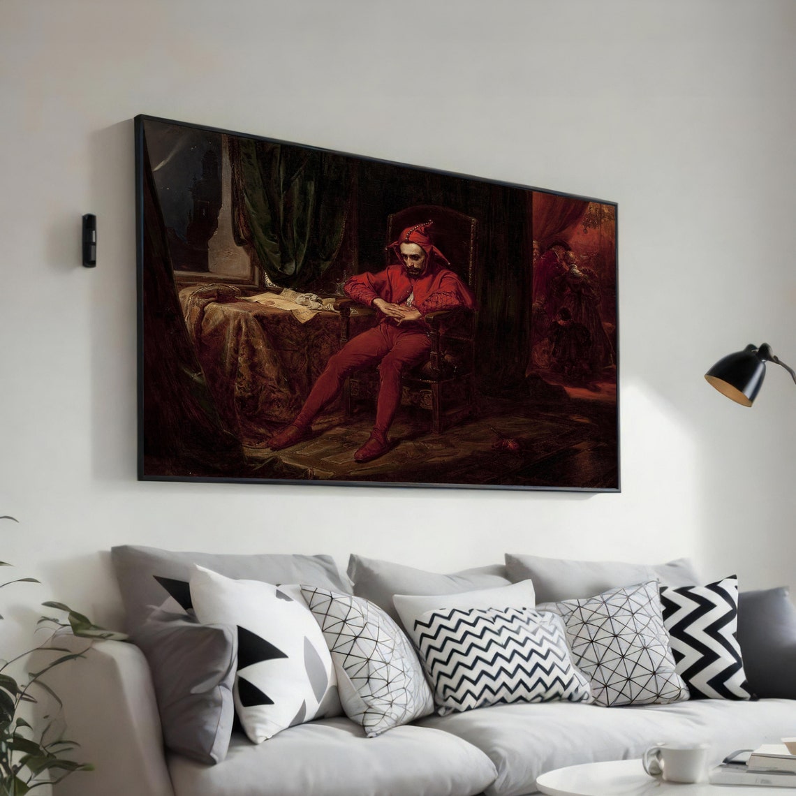 Matejko The Court Jester Stańczyk Red Costume Slumped Chair Poster
