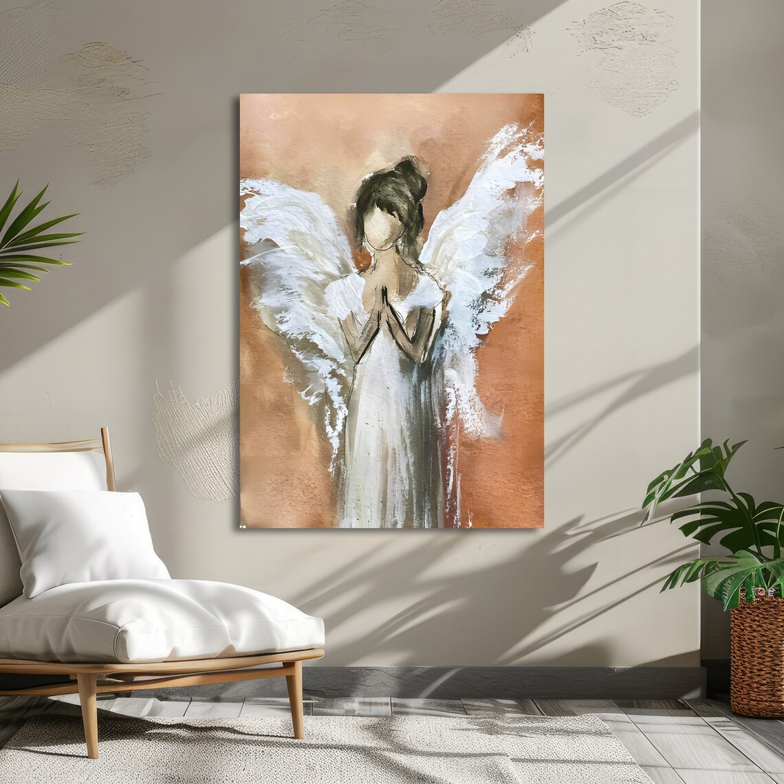 Guardian Angel Serene Watercolor Wings Heavenly Peaceful Art Poster - Image 2