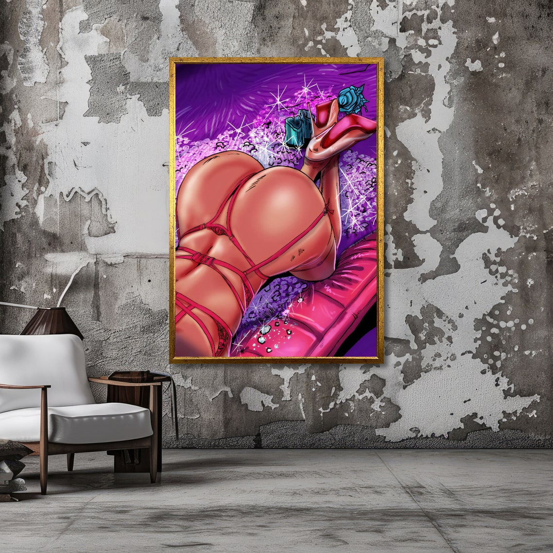 Erotic Boudoir Sensual Art Sexy Glamour Print Ready To Hang Bold Bedroom Decor - Image 3