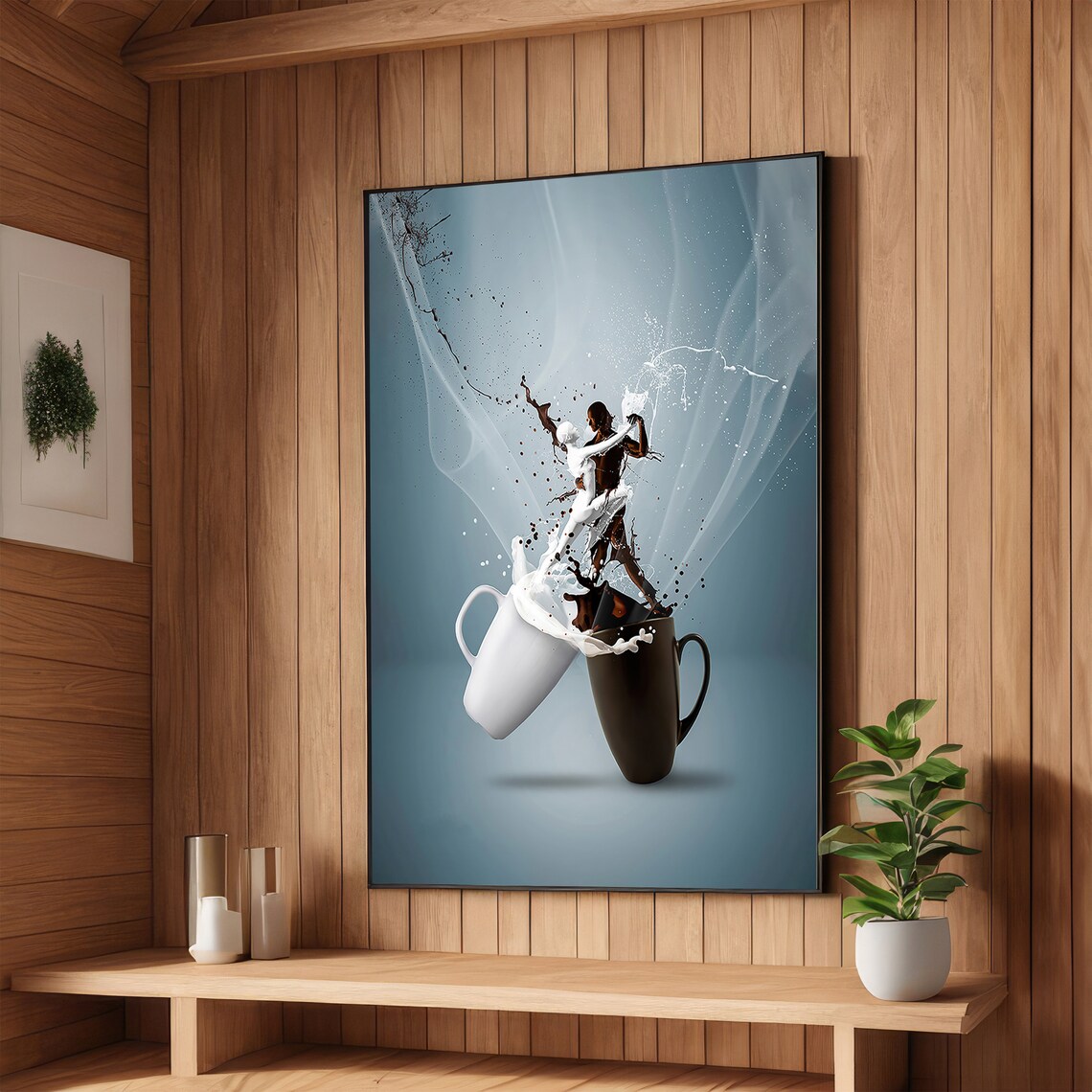 Milk And Chocolate Dance Coffee Lovers Wall Decor Artistic Splash Dance Poster Wall Art Design Ready To Hang Decoration