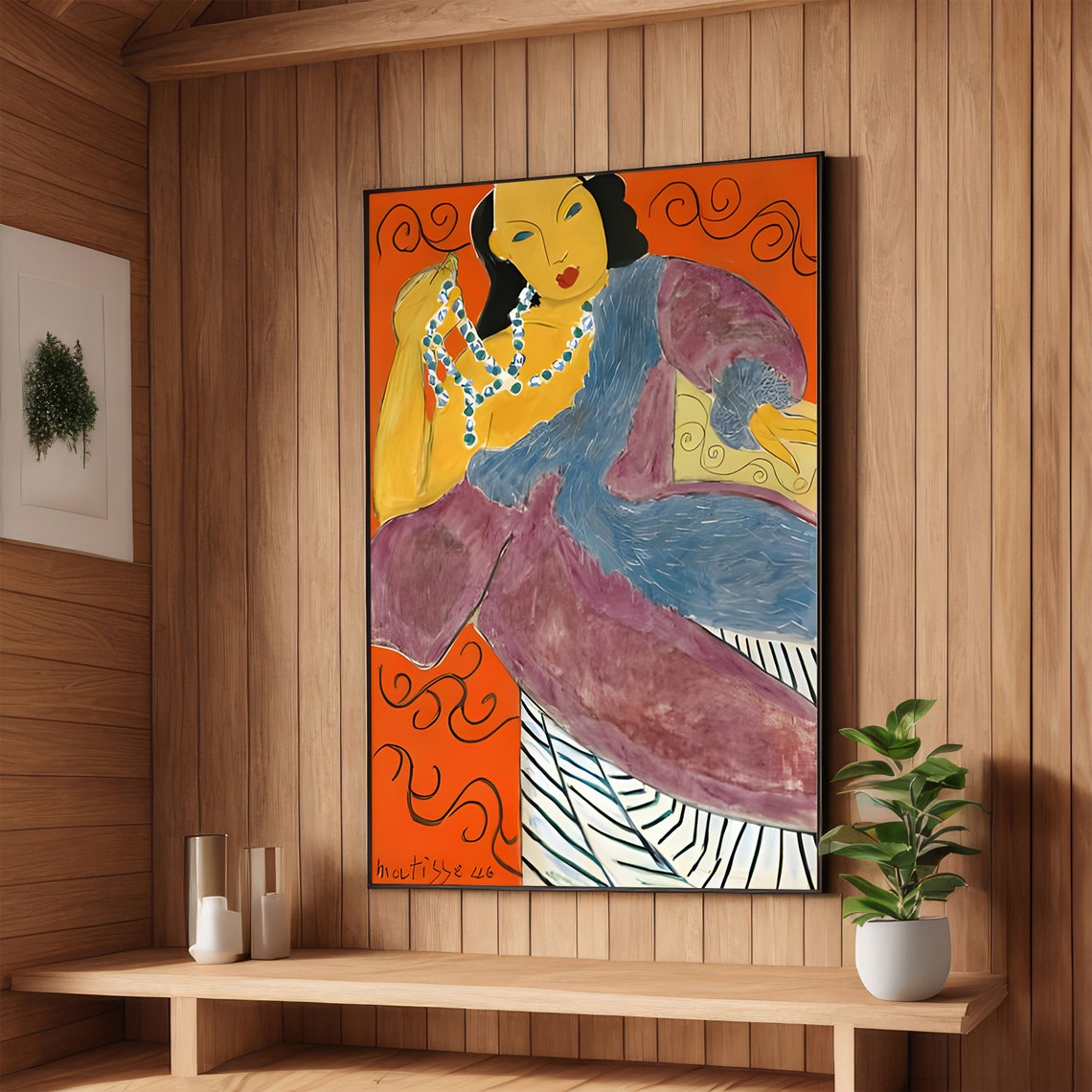Reclining Woman Matisse Inspired Art Bold Abstract Print Modern Wall Art Ready To Hang Decoration