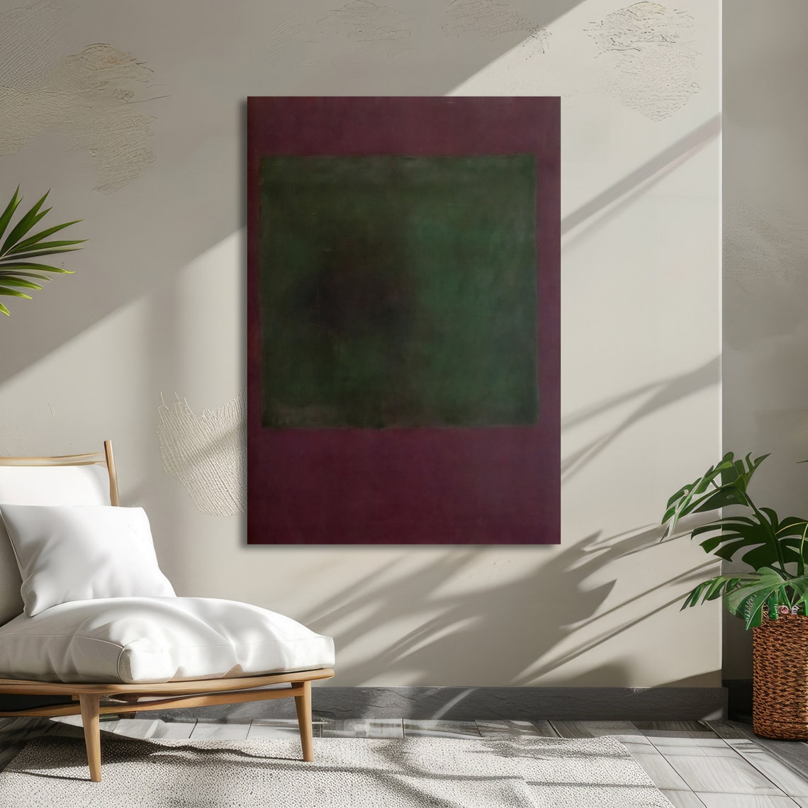 Mark Rothko Inspired Abstract Green and Purple Color Field Art Poster - Image 5
