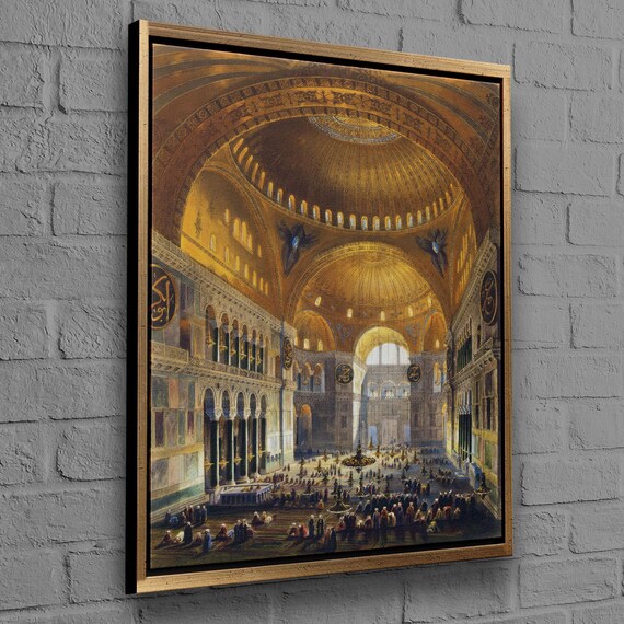 Mosque Artwork Hagia Sophia 3d Canvas Framed Islamic Boho Wall Decor