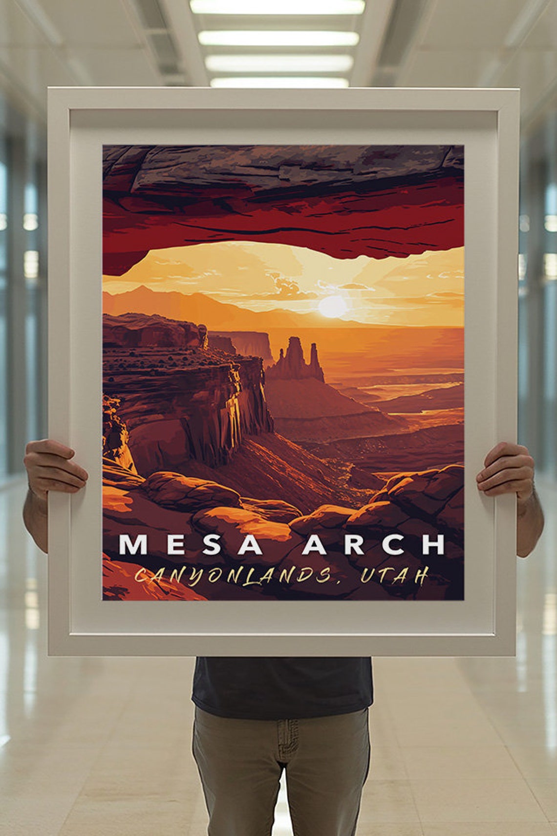 Mesa Arch Canyonlands Utah Sunrise Poster Red Rock Desert Art